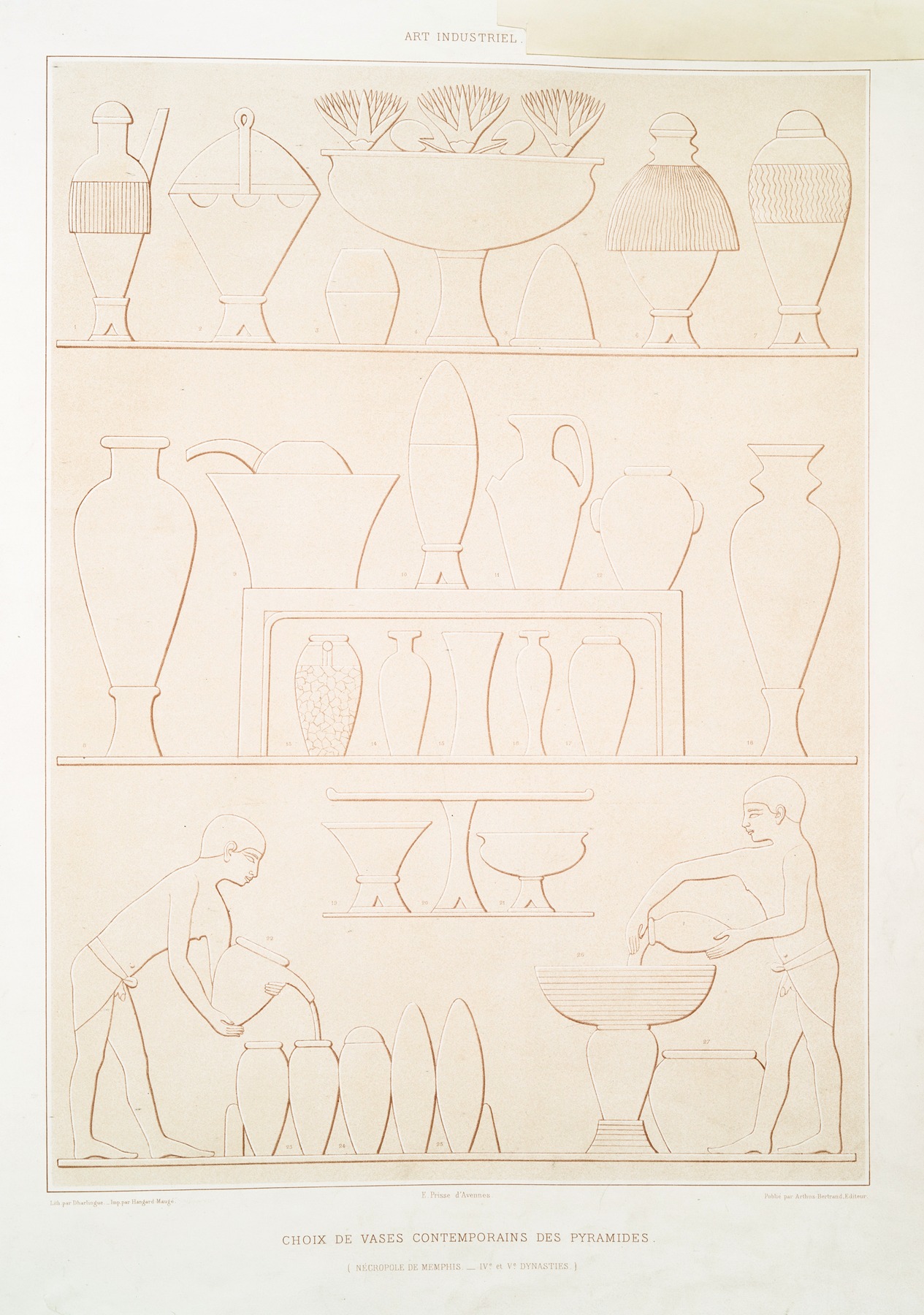 Émile Prisse d'Avennes - Art industriel; choix de vases contemporains des pyramides (nécropole de Memphis — IVe. et Ve. dynasties)