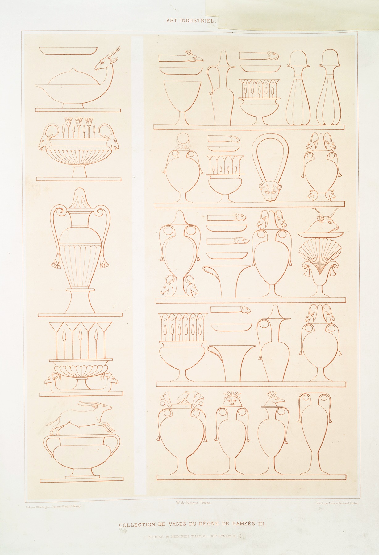 Émile Prisse d'Avennes - Art industriel; collection de vases du règne de Ramsès III (Karnac & Medineh-Thabou — XXe. dynastie)