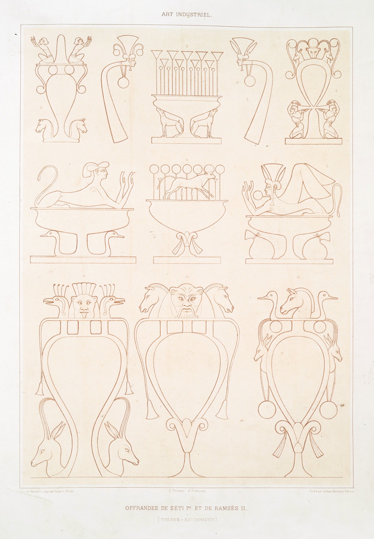 Émile Prisse d'Avennes - Art industriel; offrandes de Séti Ier. et de Ramsès II (Thèbes — XIXe. dynastie)