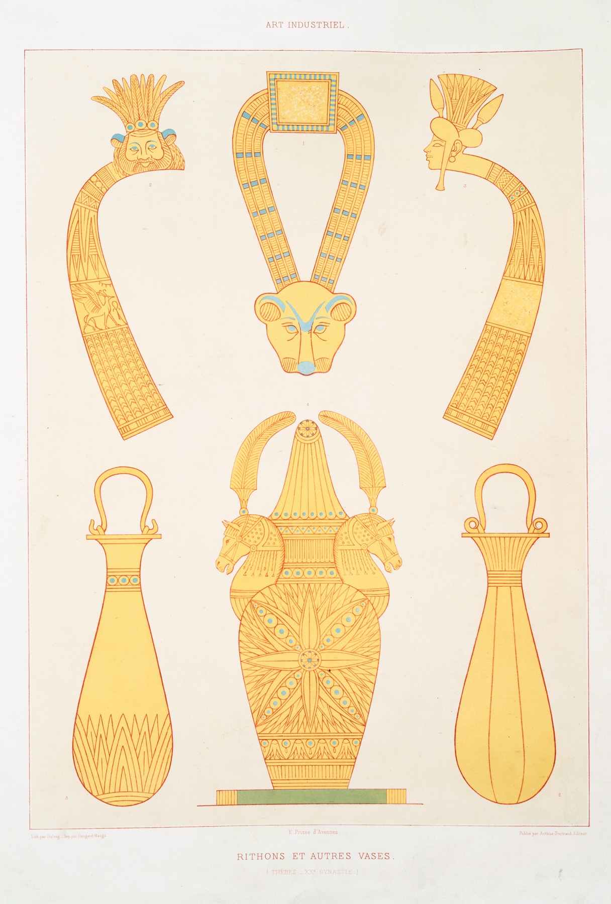 Émile Prisse d'Avennes - Art industriel; rithons et autres vases (Thèbes — XXe. dynastie)