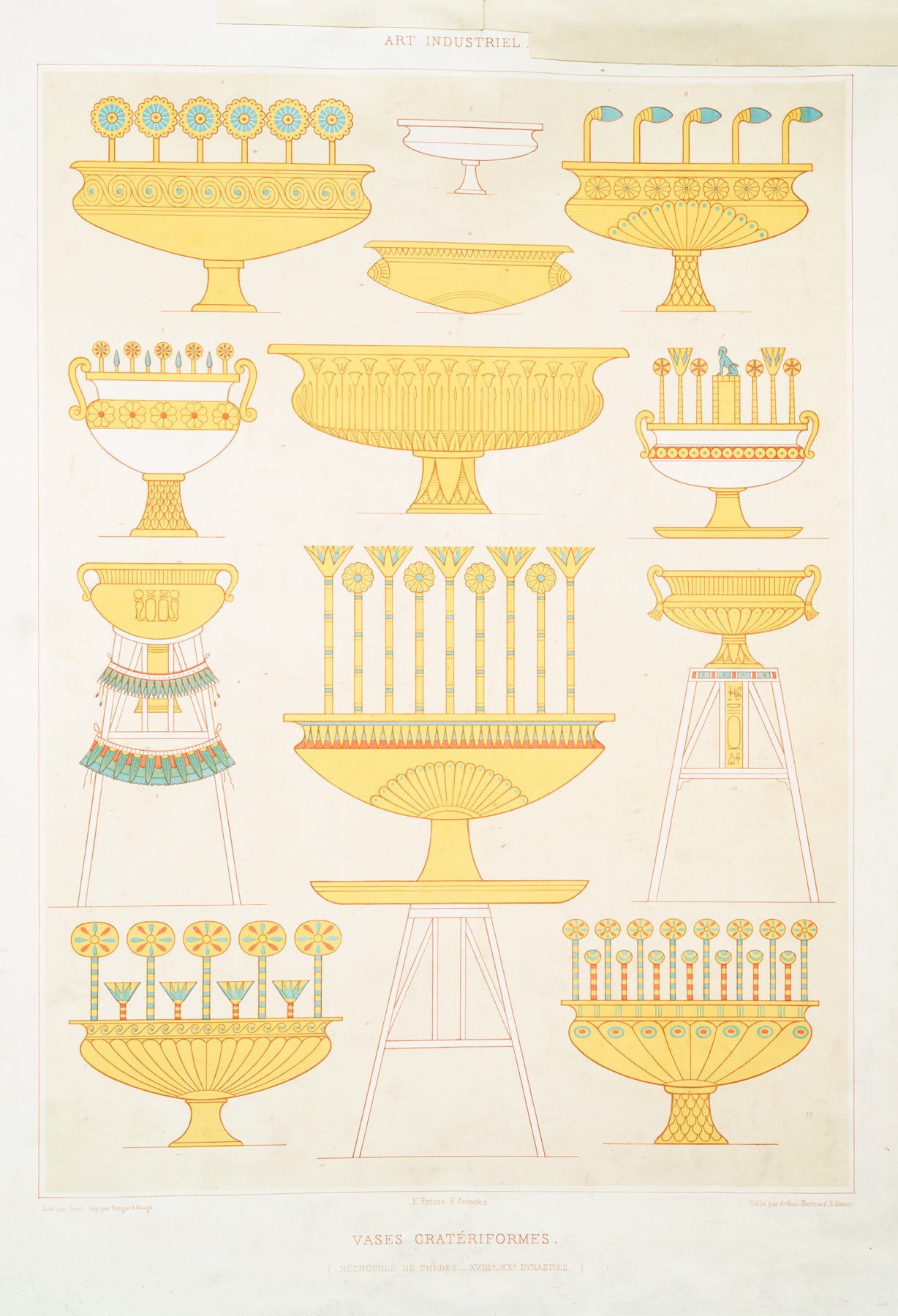 Émile Prisse d'Avennes - Art industriel; vases cratériformes (nécropole de Thèbes — XVIIIe. – XXe. dynasties)