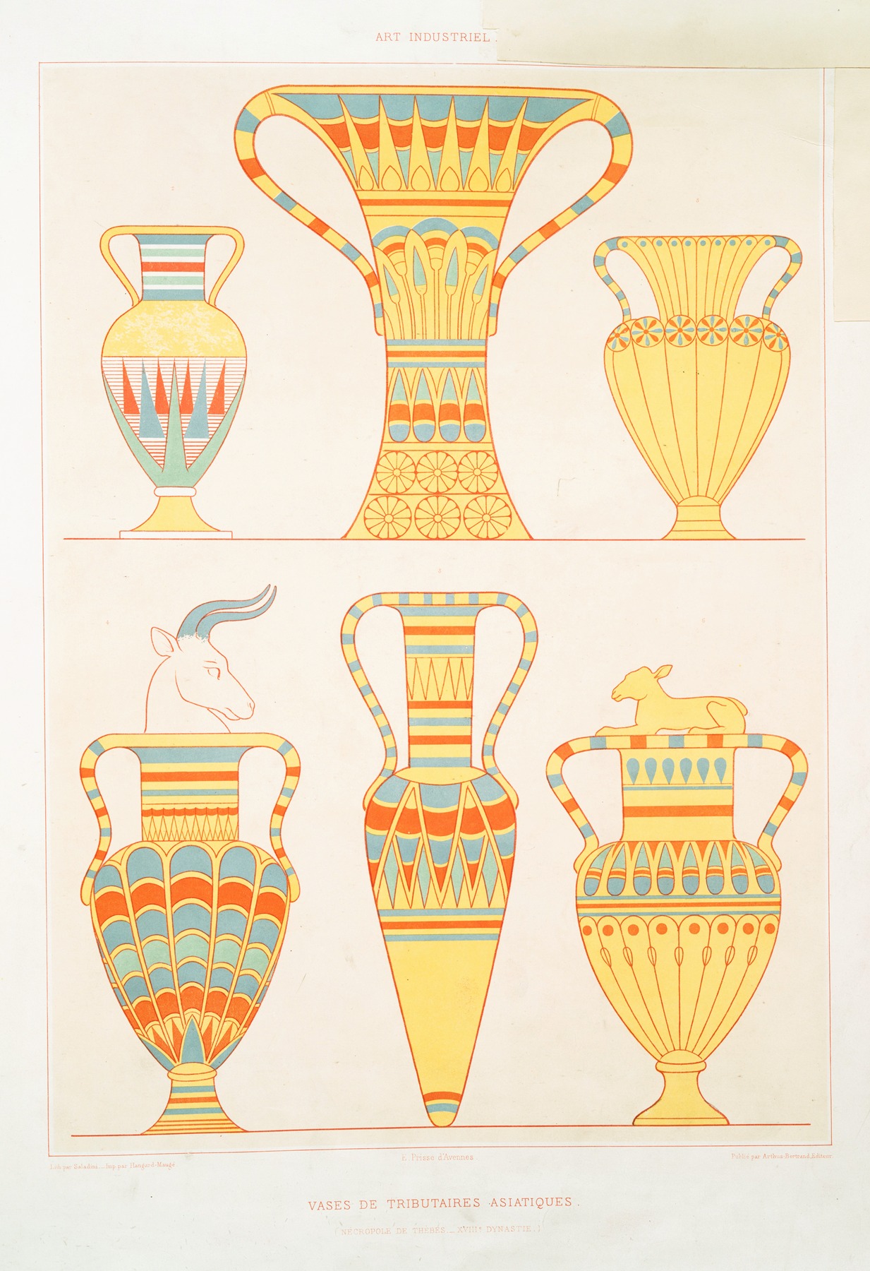 Émile Prisse d'Avennes - Art industriel; vases de tributaires asiatiques (nécropole de Thèbes — XVIIIe. dynastie)
