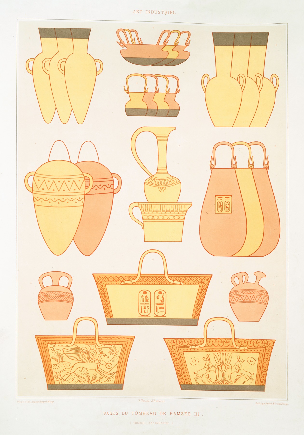 Émile Prisse d'Avennes - Art industriel; vases du tombeau de Ramsès III (Thèbes — XXe. dynastie)