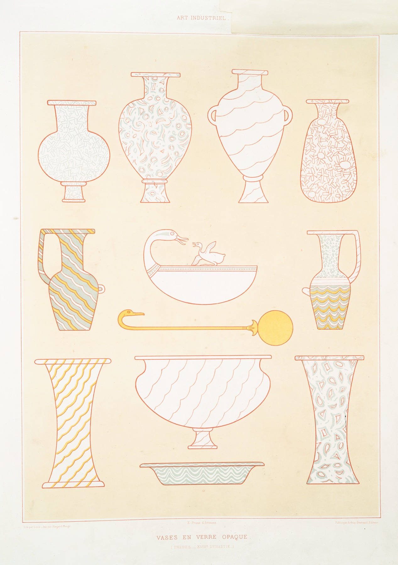 Émile Prisse d'Avennes - Art industriel; vases en verre opaque (Thèbes — XVIIIe. dynastie)