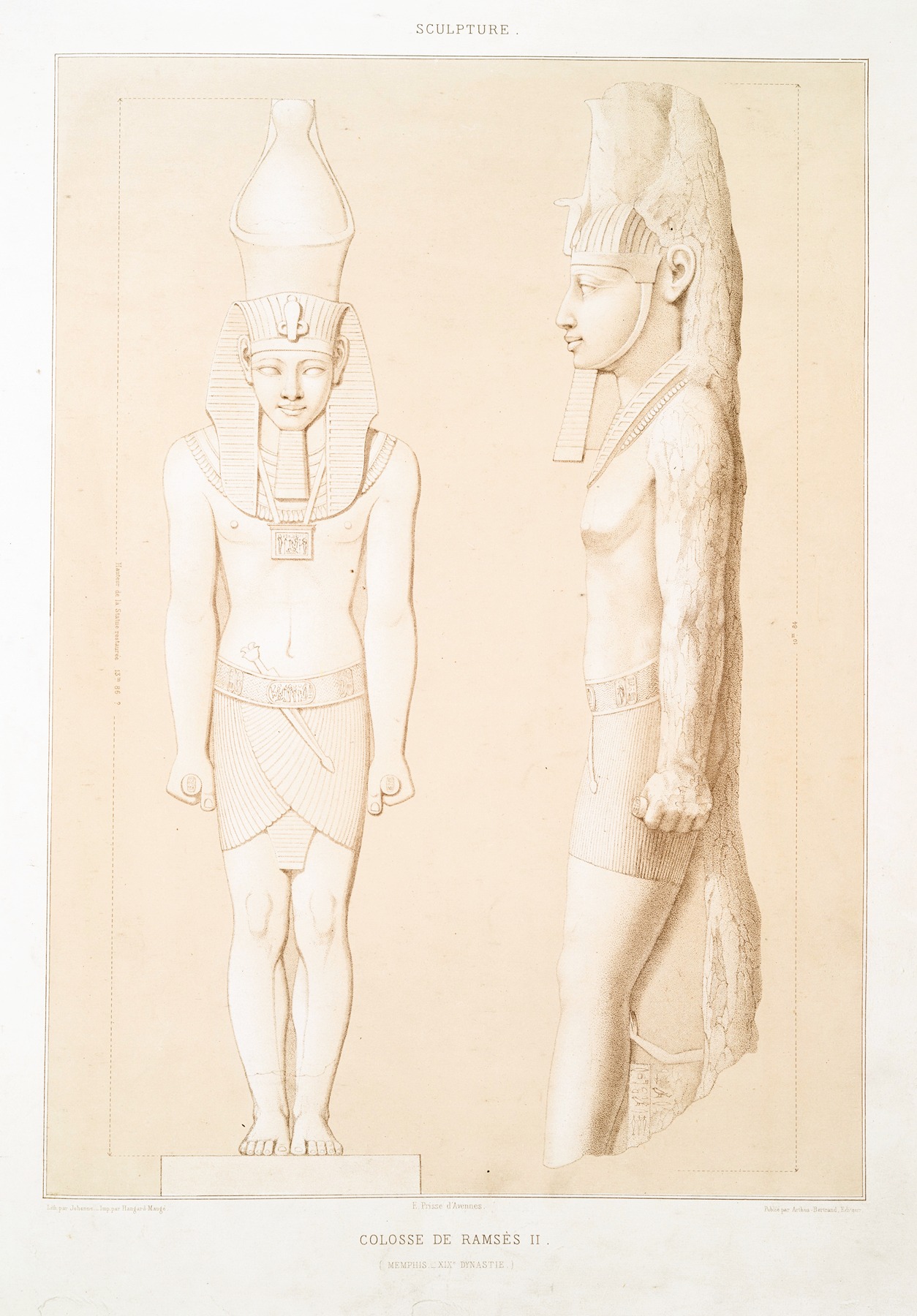 Émile Prisse d'Avennes - Sculpture; Colosse de Ramsès II (Memphis — XIXe. dynastie)