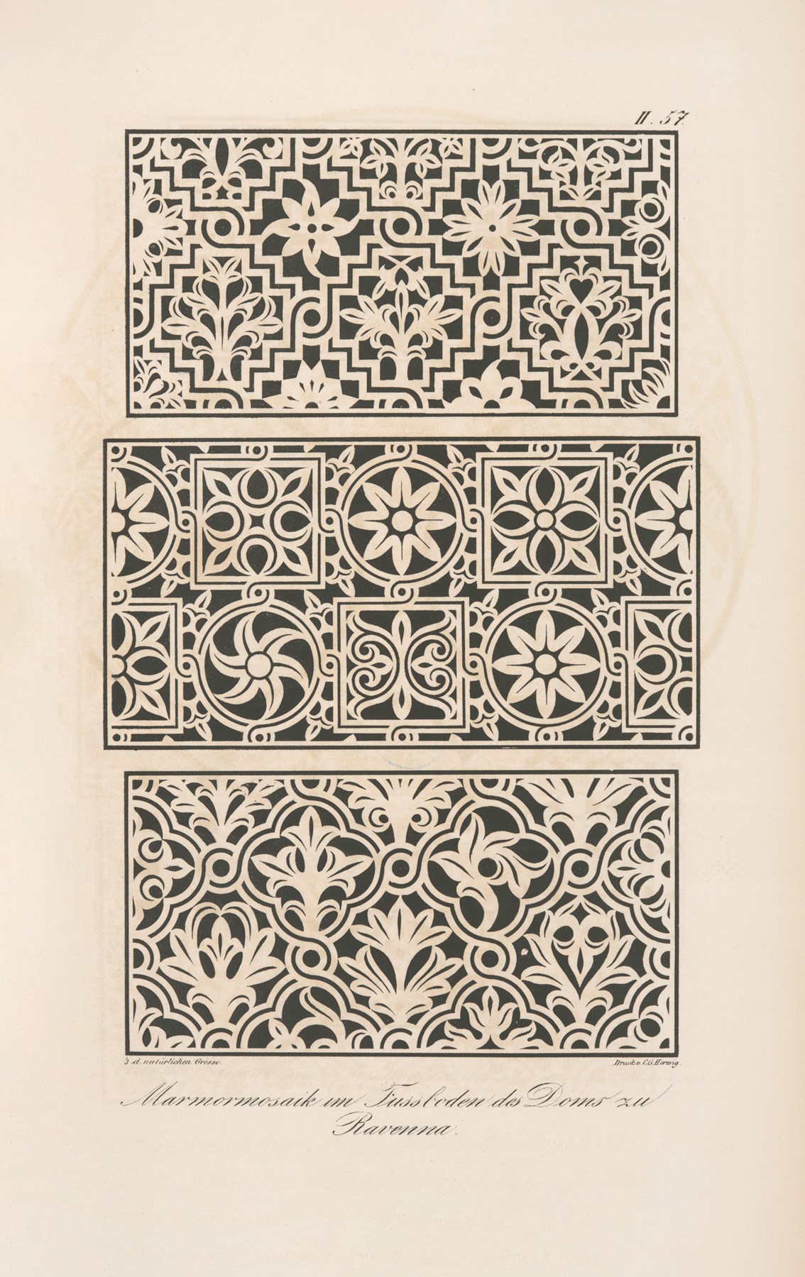 Friedrich Maximilian Hessemer - Marmormosaik im Fussboden des Doms zu Ravenna
