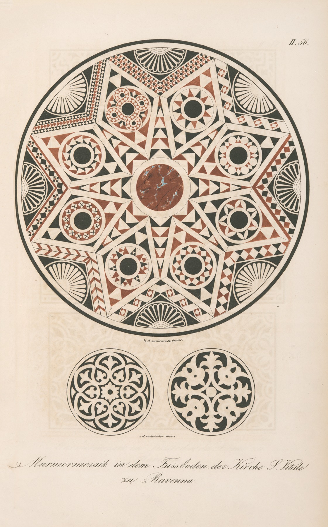 Friedrich Maximilian Hessemer - Marmormosaik in dem Fussboden der Kirche S. Vitale zu Ravenna