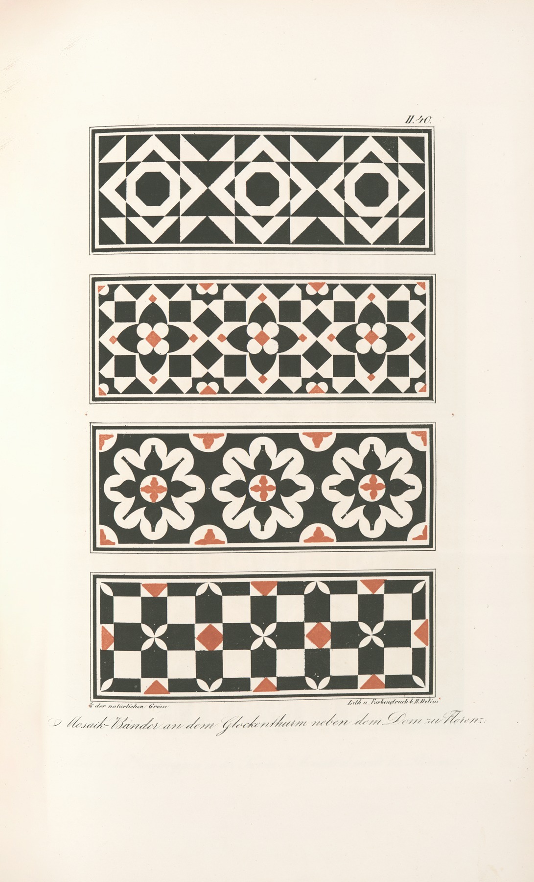 Friedrich Maximilian Hessemer - Mosaik-Bänder an dem Glockenthurm neben dem Dom zu Florenz