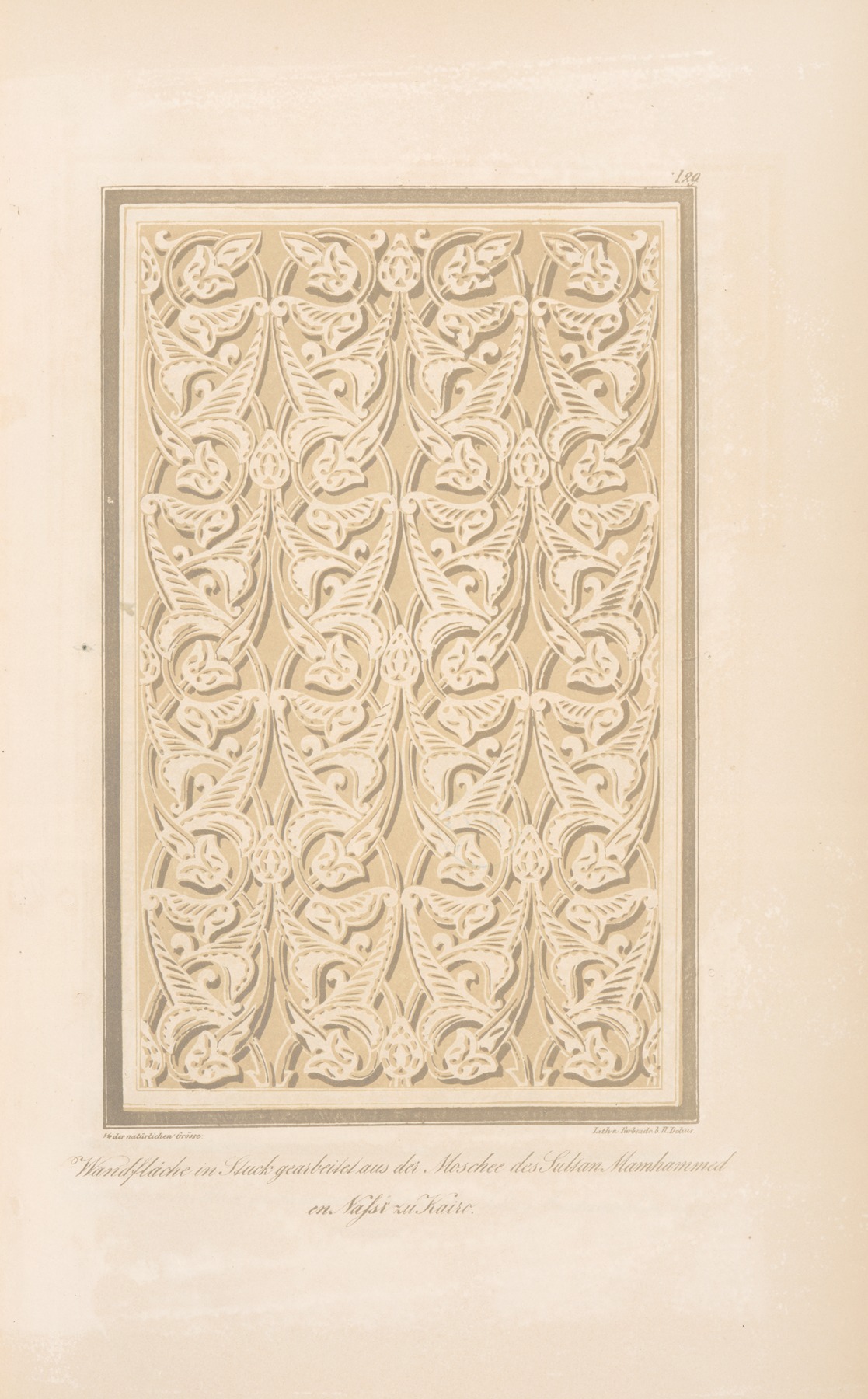 Friedrich Maximilian Hessemer - Wandfläche in Stuck geabeitet aus der Moschee des Sultan Mamhammed en Nassr zu Kairo