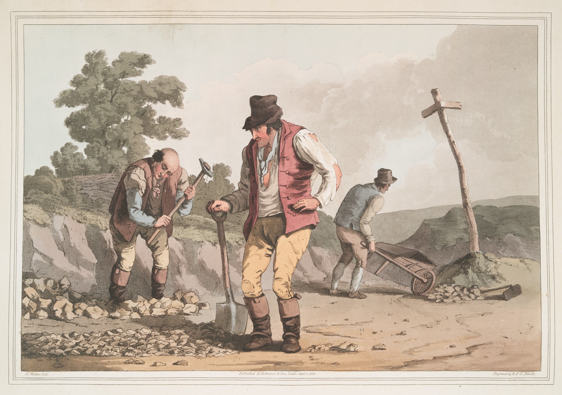 George Walker - Stone breakers on the road, Plate 7