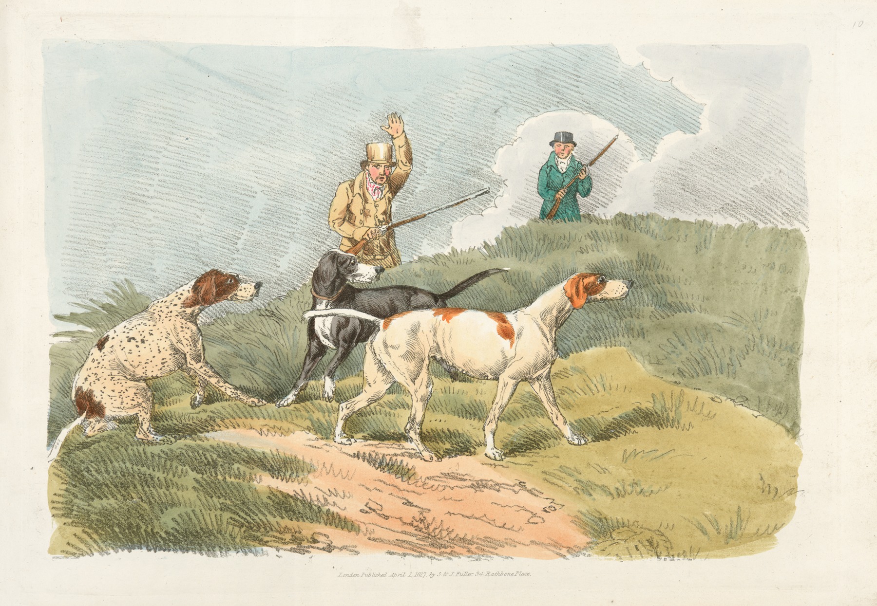 Henry Thomas Alken - Hunting scene (dogs ready to hounddown)
