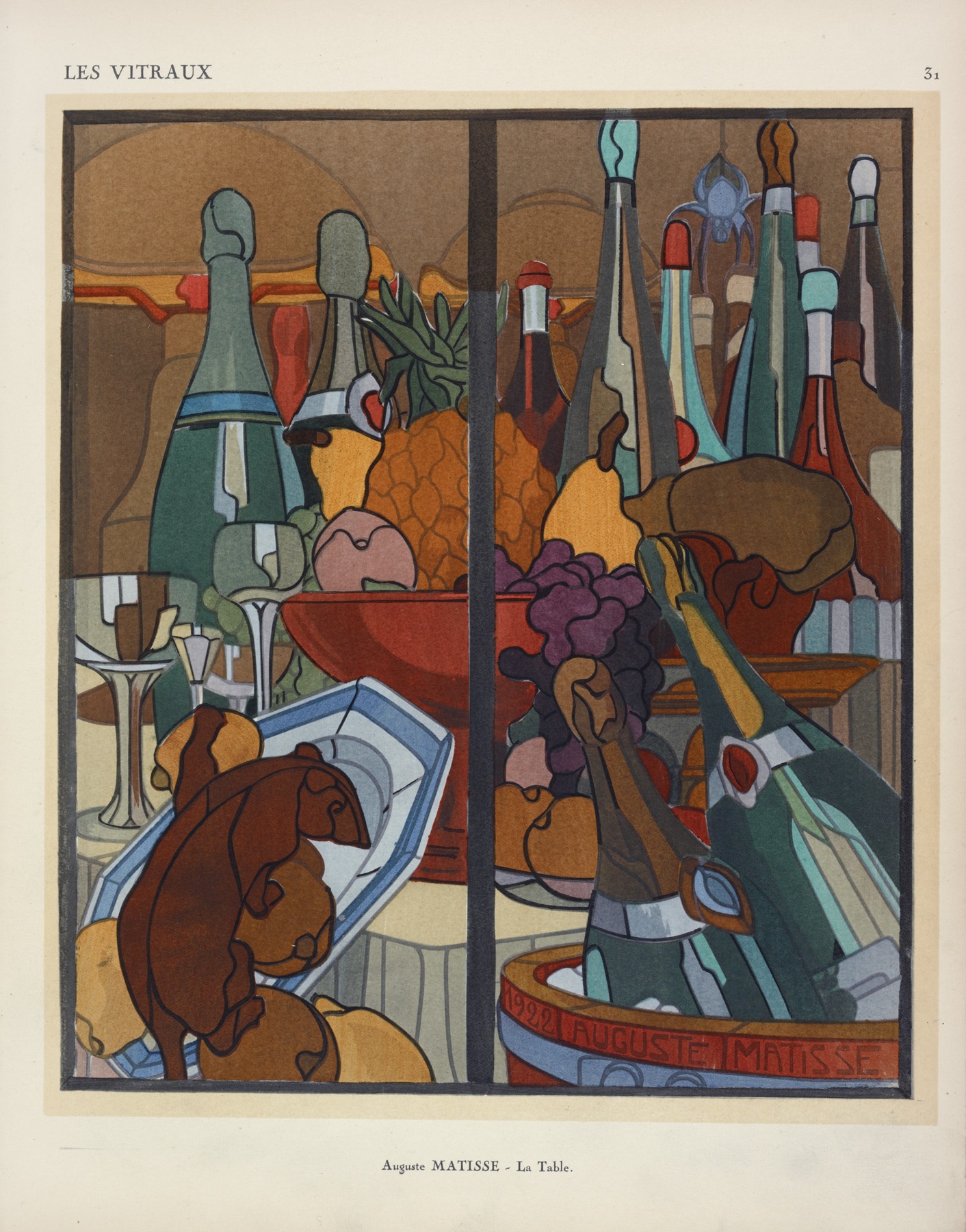 Jacques Gruber - 1, La table, au Pavillon du Vitrail (A. D.), appartenant au restaurant ‘Montmartre Soupers.’