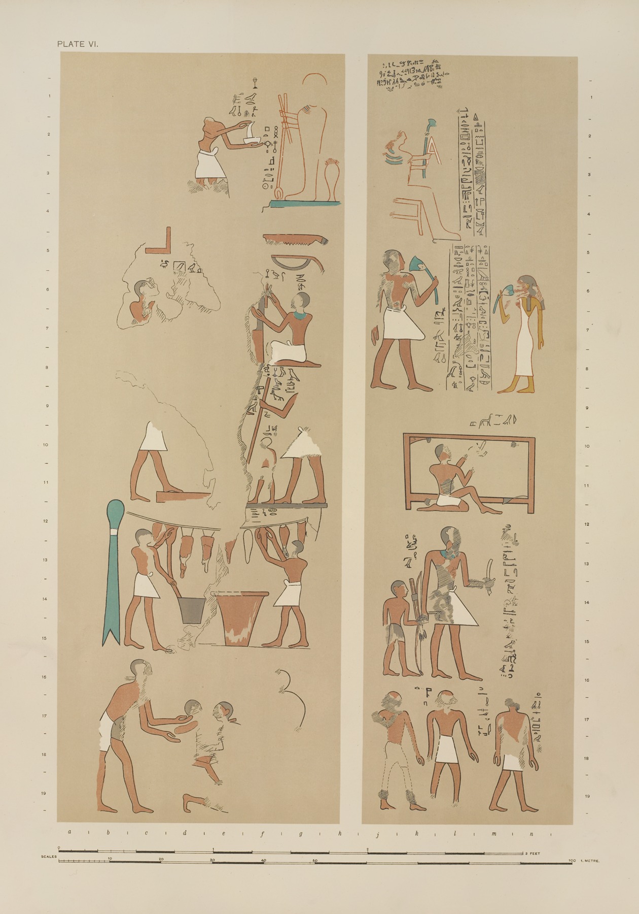 Joseph John Tylor - A scene representing the worship of Ptah, various tools and manufacturing processes, etc.