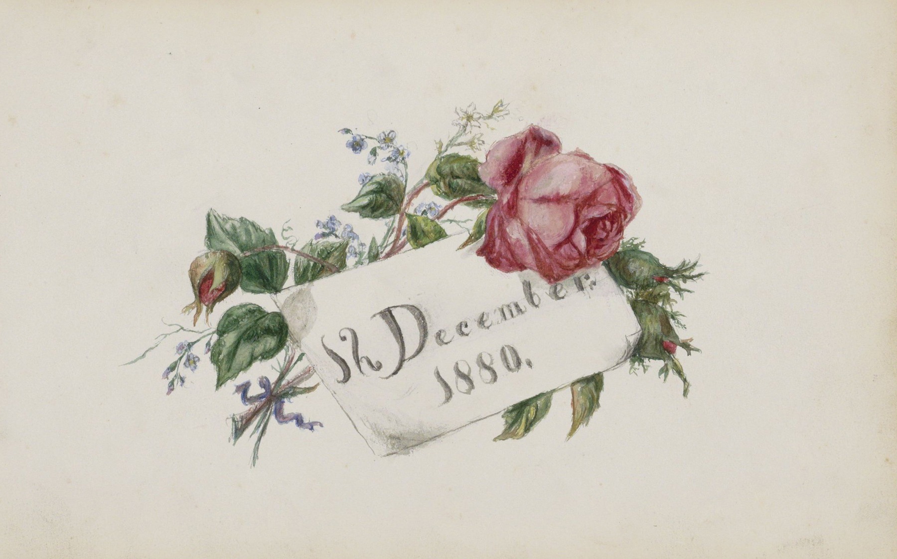 Marius Bauer - Boeket met bloemen en een vel papier