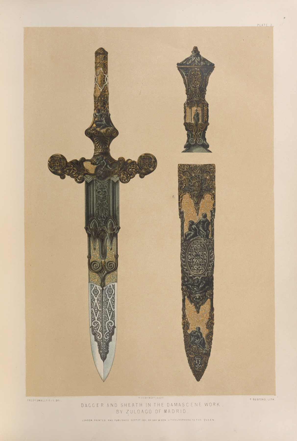 Matthew Digby Wyatt - Dagger and sheath in the Damascene work, by Zuloago of Madrid