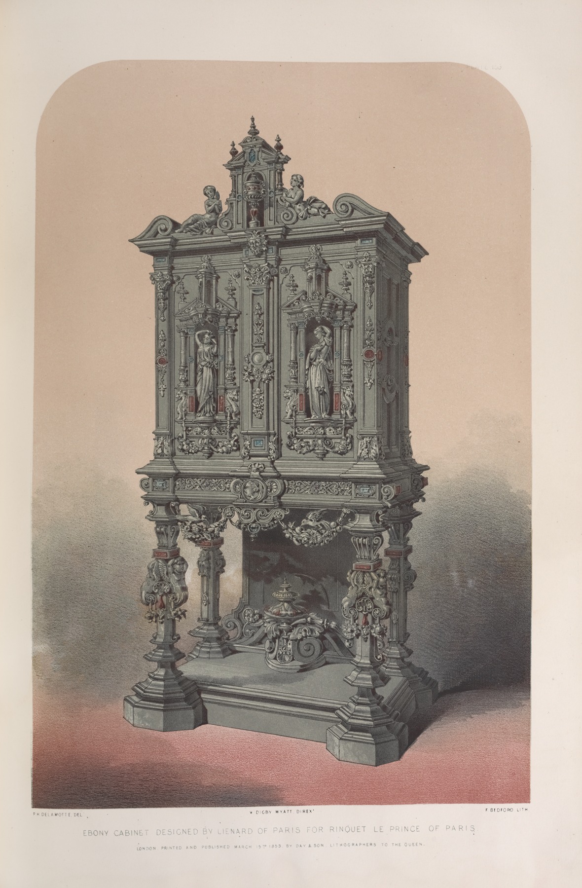 Matthew Digby Wyatt - Ebony cabinet designed by Lienard of Paris for Rinquet le Prince of Paris