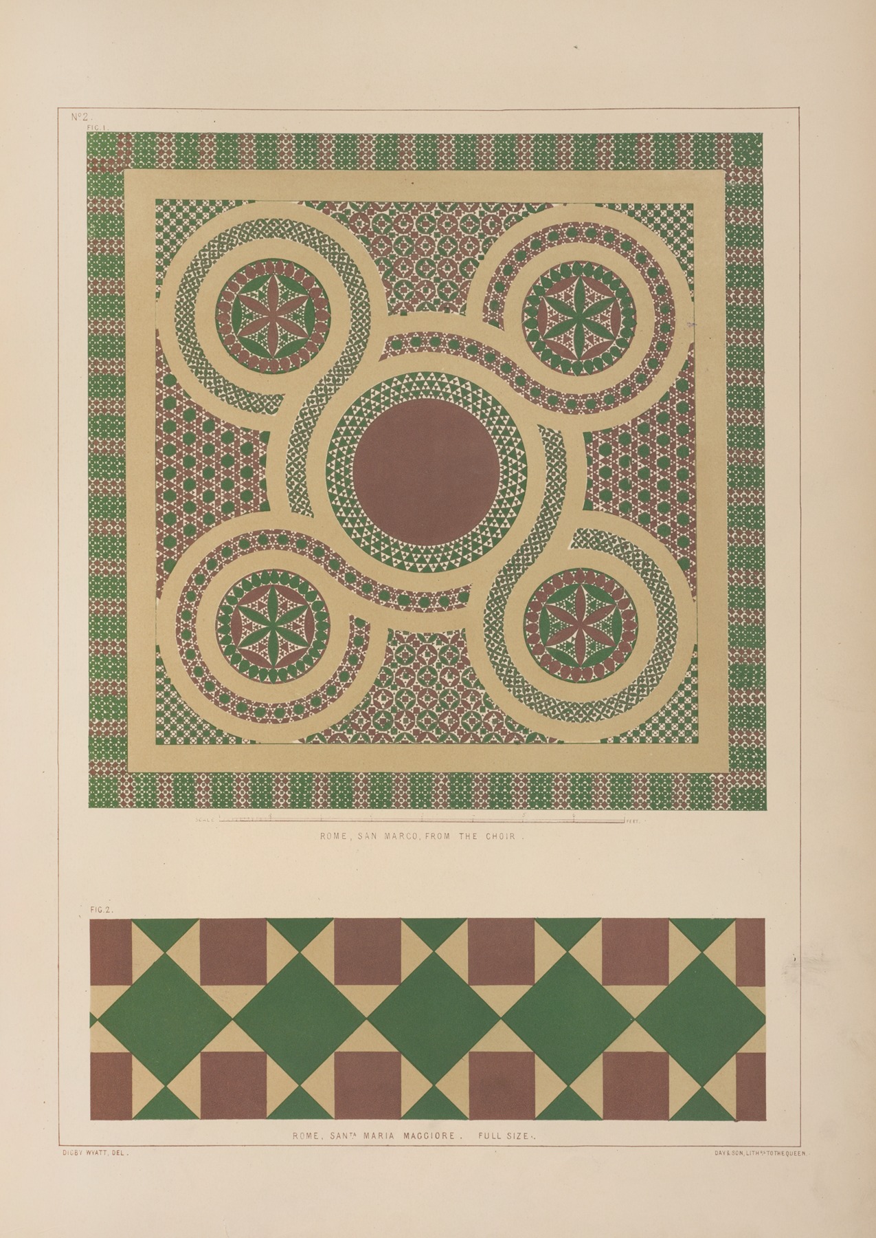 Matthew Digby Wyatt - Fig. 1. Rome, San Marco, from the choir ; Fig. 2. Rome, Santa Maria Maggiore. Full size.