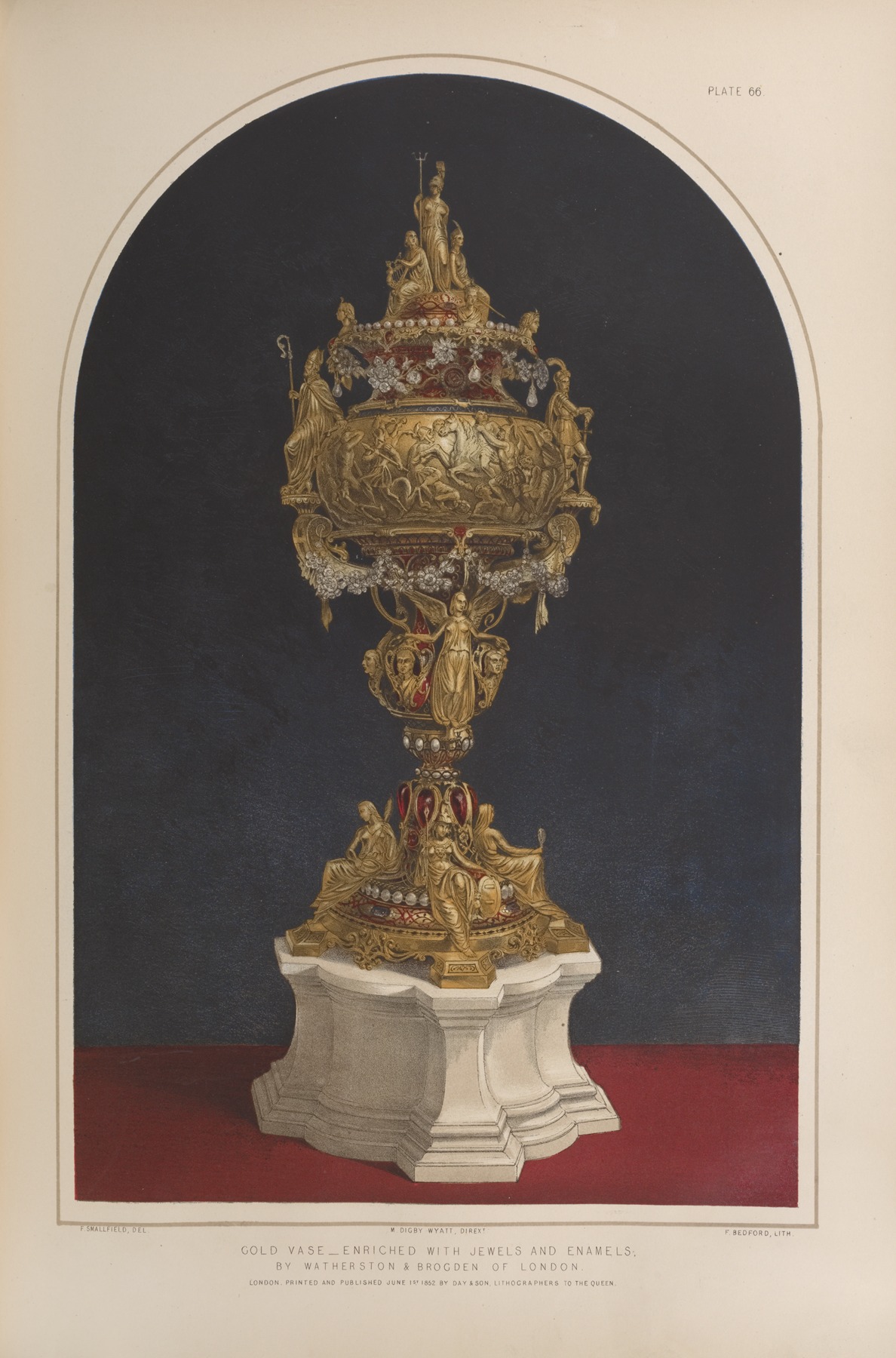 Matthew Digby Wyatt - Gold vase – enriched with jewels and enamels