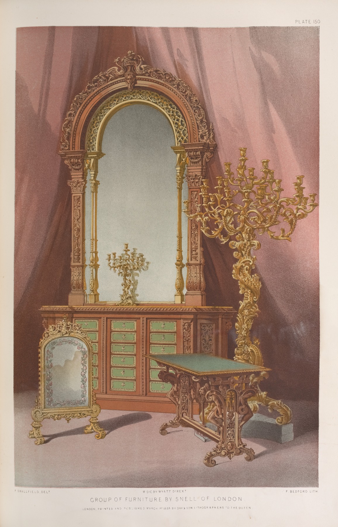 Matthew Digby Wyatt - Group of furniture by Snell of London