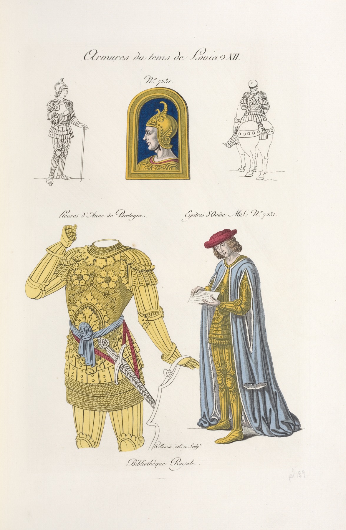 Nicolas Xavier Willemin - Armures du tems de Louis XII. No. 7231. Heures d’Anne de Bretagne. Épitres d’Ovide MS. no. 7231.