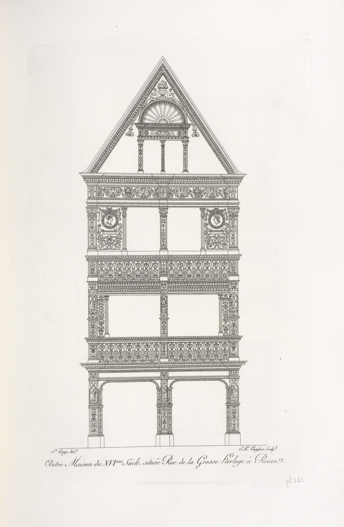 Nicolas Xavier Willemin - Autre maison du XVIme. siècle, située rue de la grosse horloge à Rouen.