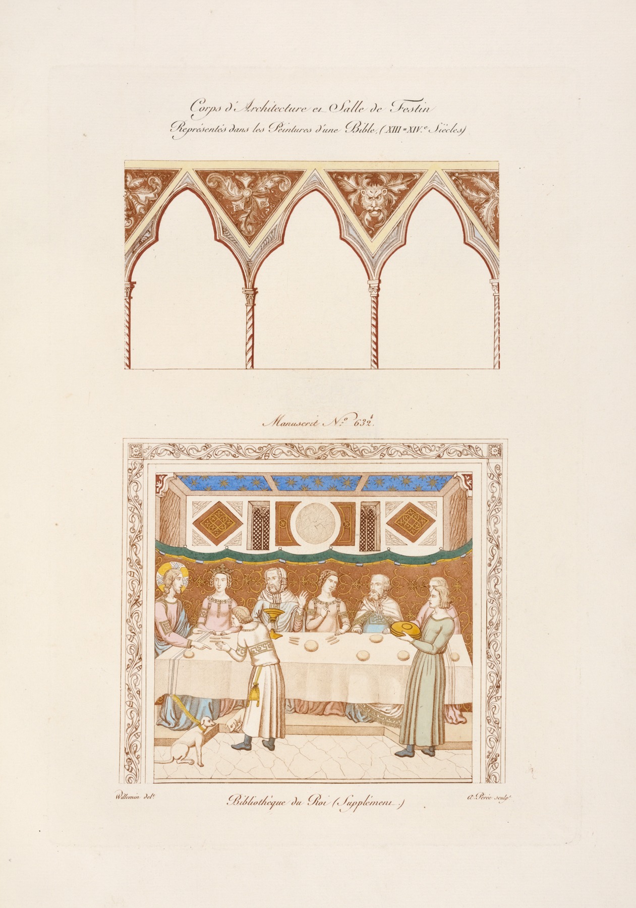 Nicolas Xavier Willemin - Corps d’architecture et salle de Festin représentés dans le peintures d’un bible, (XIII – XIVe. siècles.)