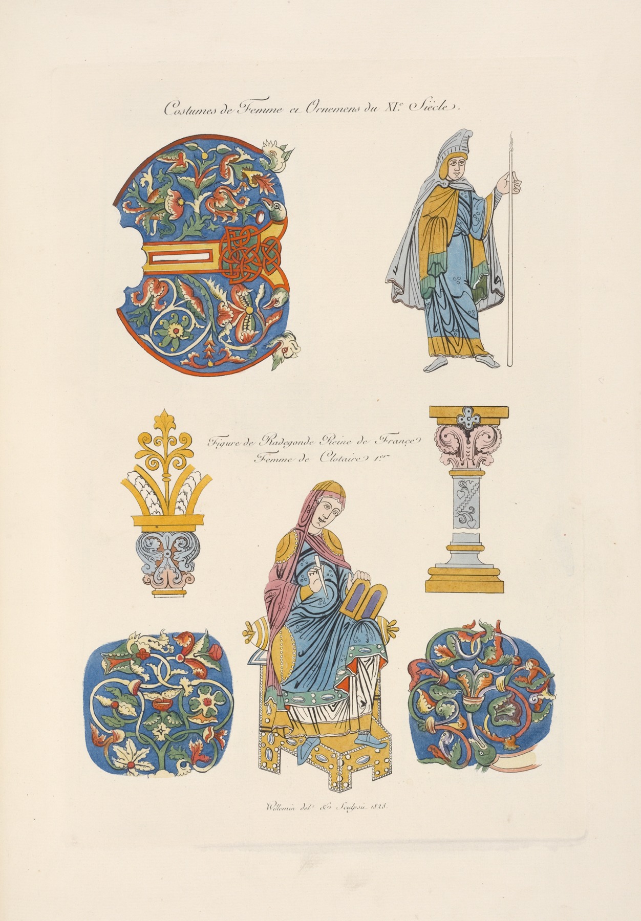 Nicolas Xavier Willemin - Costumes de femme et ornemens du XIe. siècle.