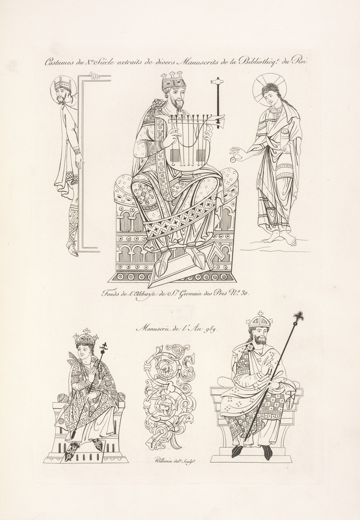 Nicolas Xavier Willemin - Costumes du Xe. siècle extraits de divers manuscrits de la bibliothèque du roi.