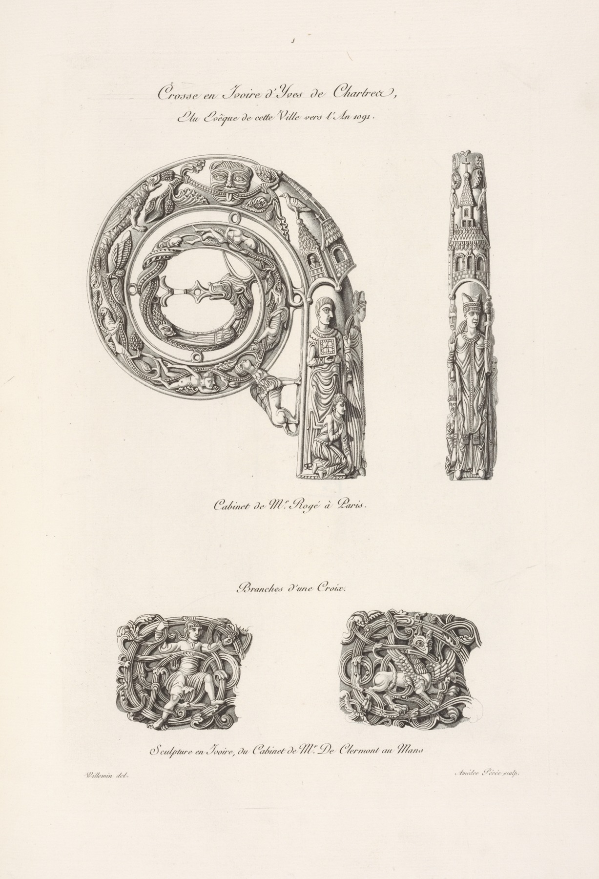 Nicolas Xavier Willemin - Crosse en ivoire d’Yves de Chartres