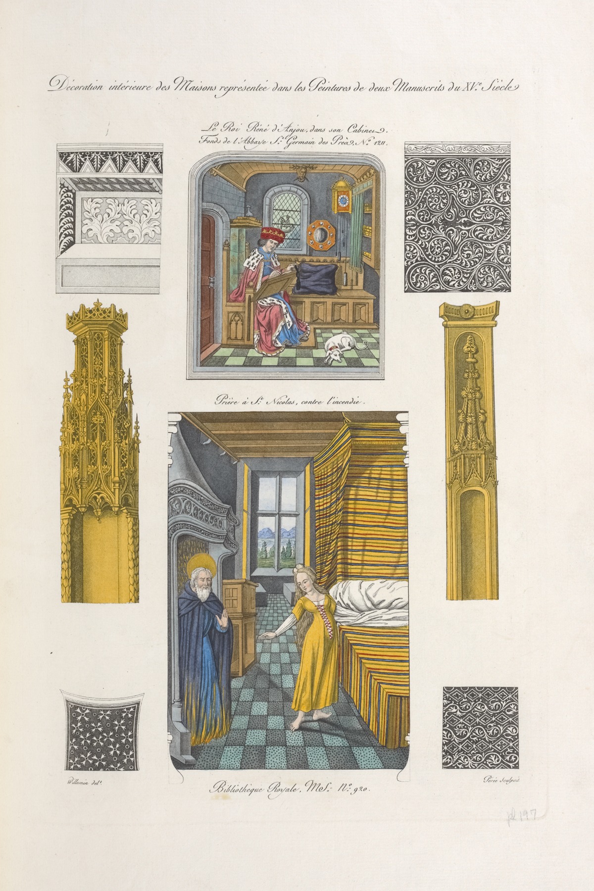Nicolas Xavier Willemin - Décoration intérieure des maisons représentée dans les peintures de deux manuscrits du XVe. siècle