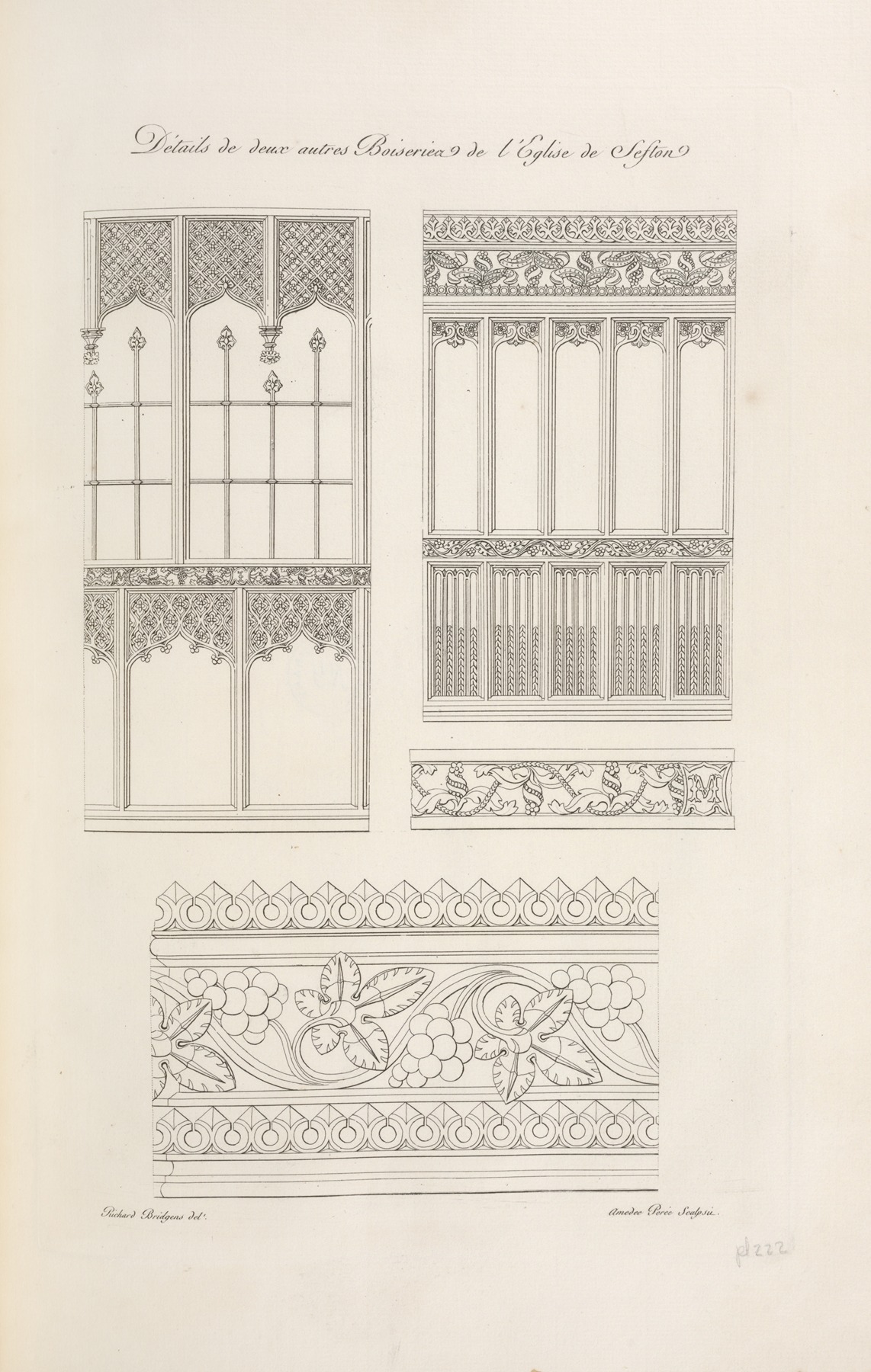 Nicolas Xavier Willemin - Détails de deux autres boiseries de l’église de Seston.