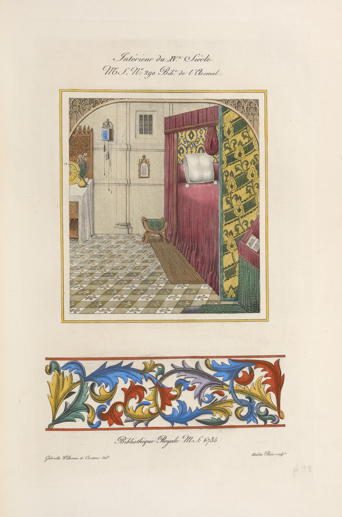 Nicolas Xavier Willemin - Intérieur du XVe. siècle MS. no. 290. Bib. de l’Arsenal.