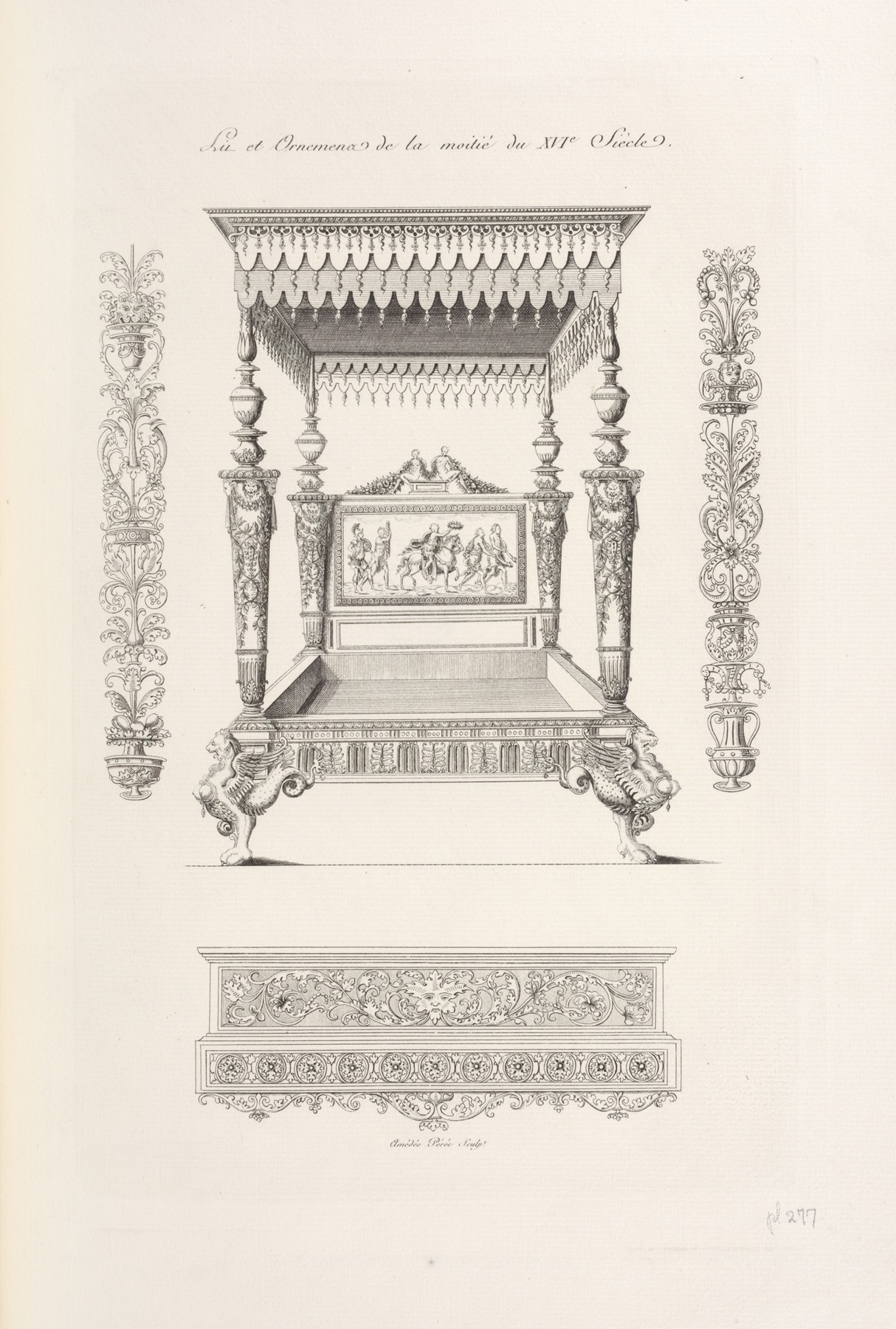 Nicolas Xavier Willemin - Lit et ornemens de la moitié du XVIe siècle.