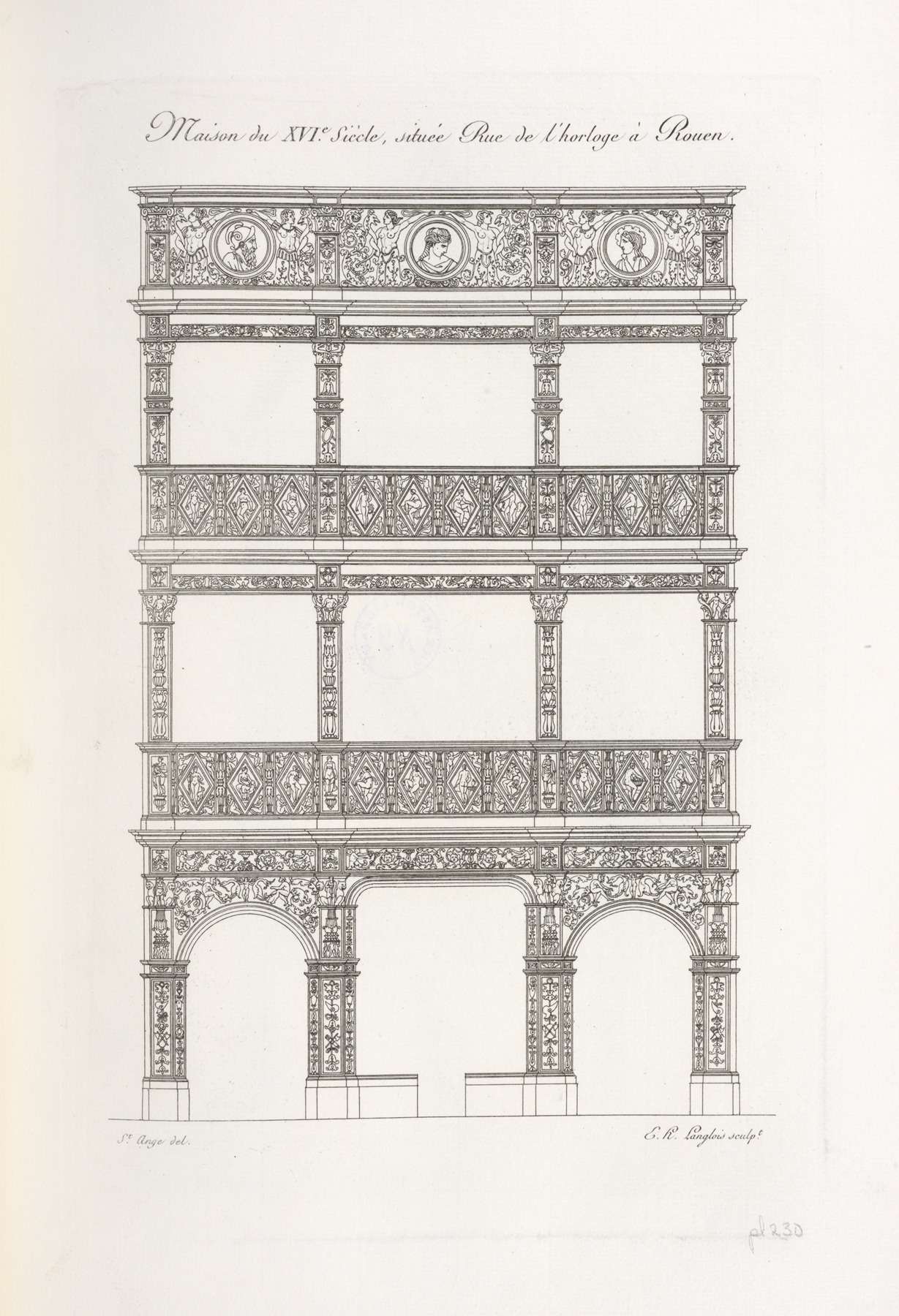 Nicolas Xavier Willemin - Maison du XVIe. siècle, située rue de l’horloge à Rouen.