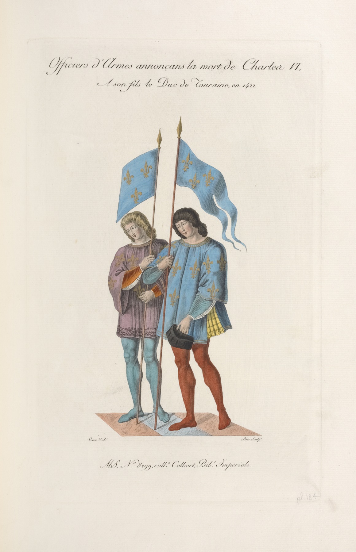 Nicolas Xavier Willemin - Officiers d’armes annonçans la mort de Charles VI, à son fils le duc de Touraine, en 1422.