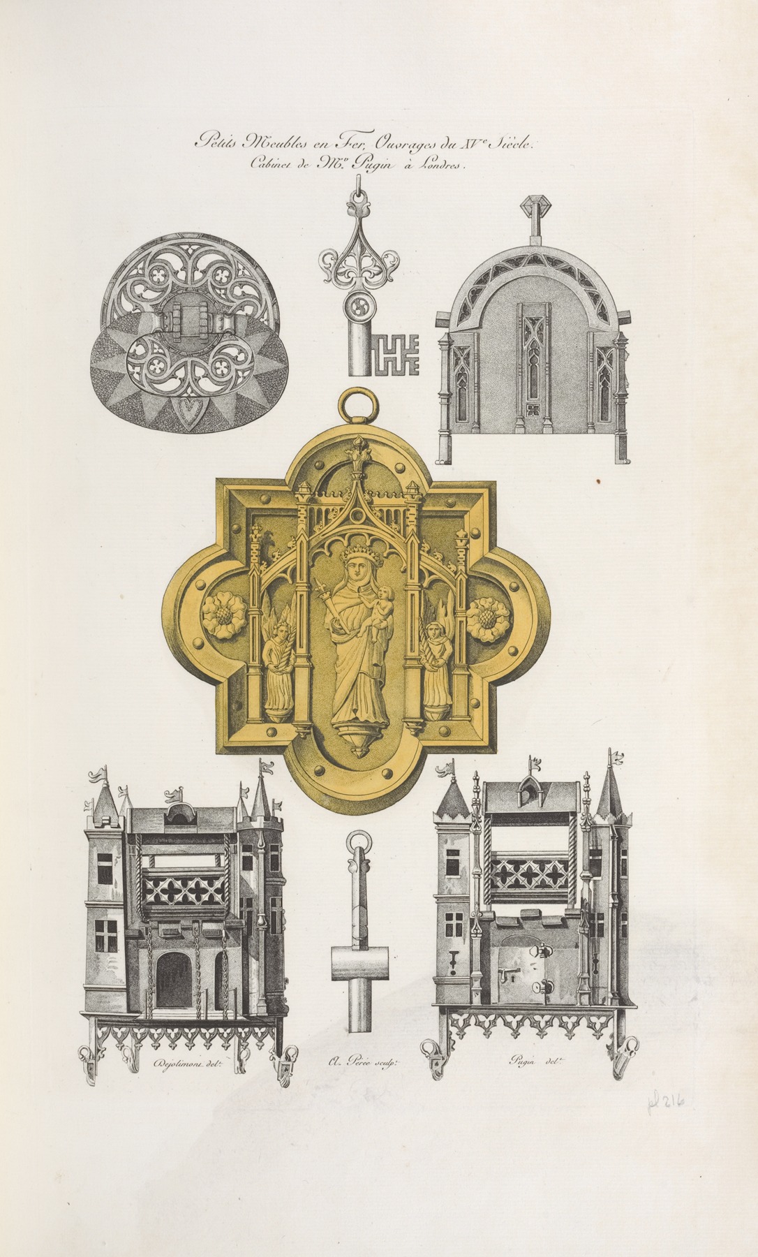 Nicolas Xavier Willemin - Petits meubles en fer, ouvrages du XVe. siè. Cabinet de M. Pugin à Londres.