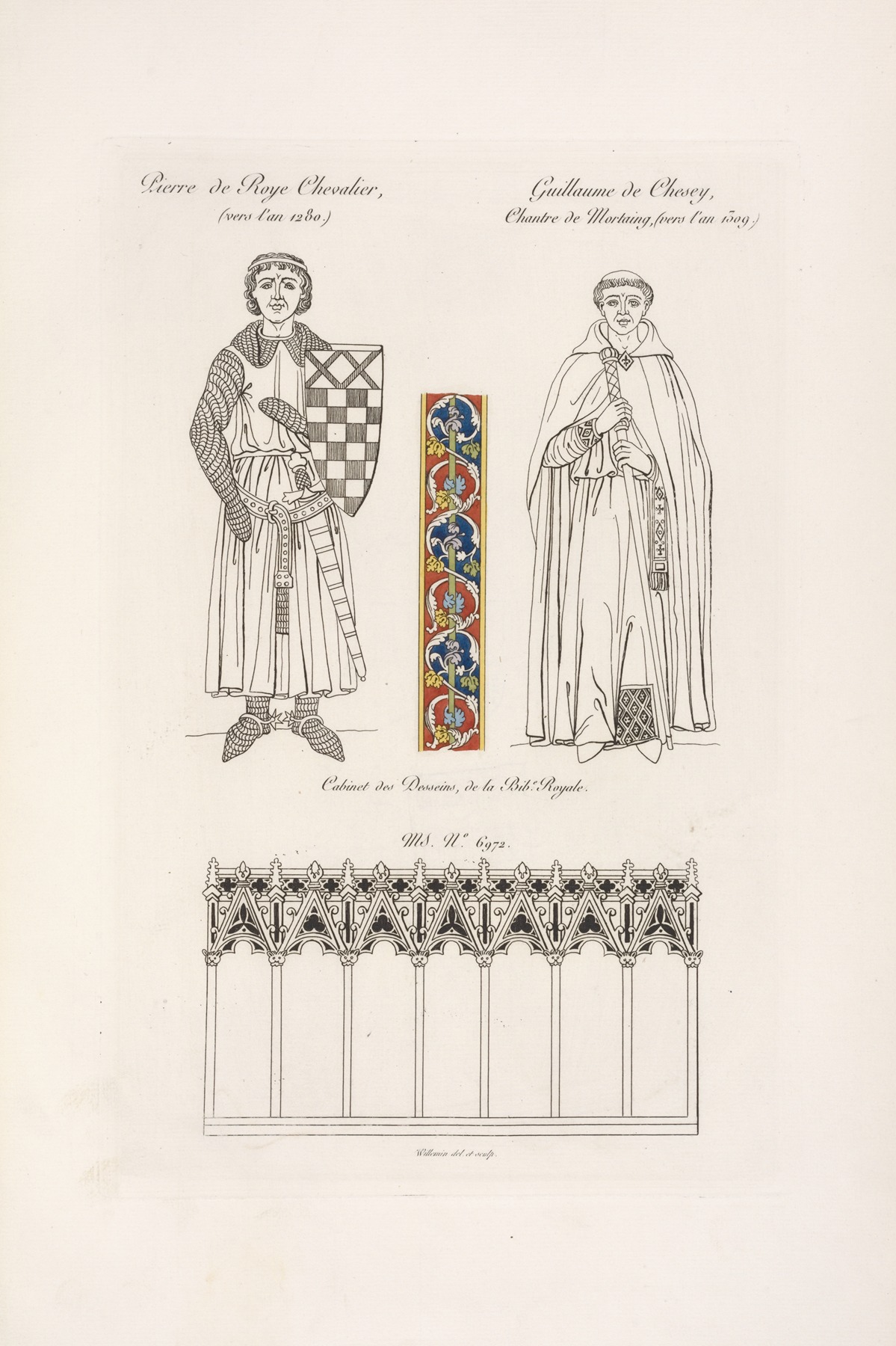 Nicolas Xavier Willemin - Pierre de Roye chevalier, (vers l’an 1280.); Guillaume de Chesey, chantre de Mortaing, (vers l’an 1509.)