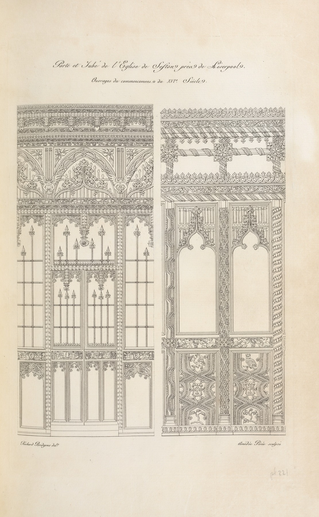 Nicolas Xavier Willemin - Porte et jube de l’église de Seston près de Liverpool. Ouvrages du commencement du XVIe. siècle.