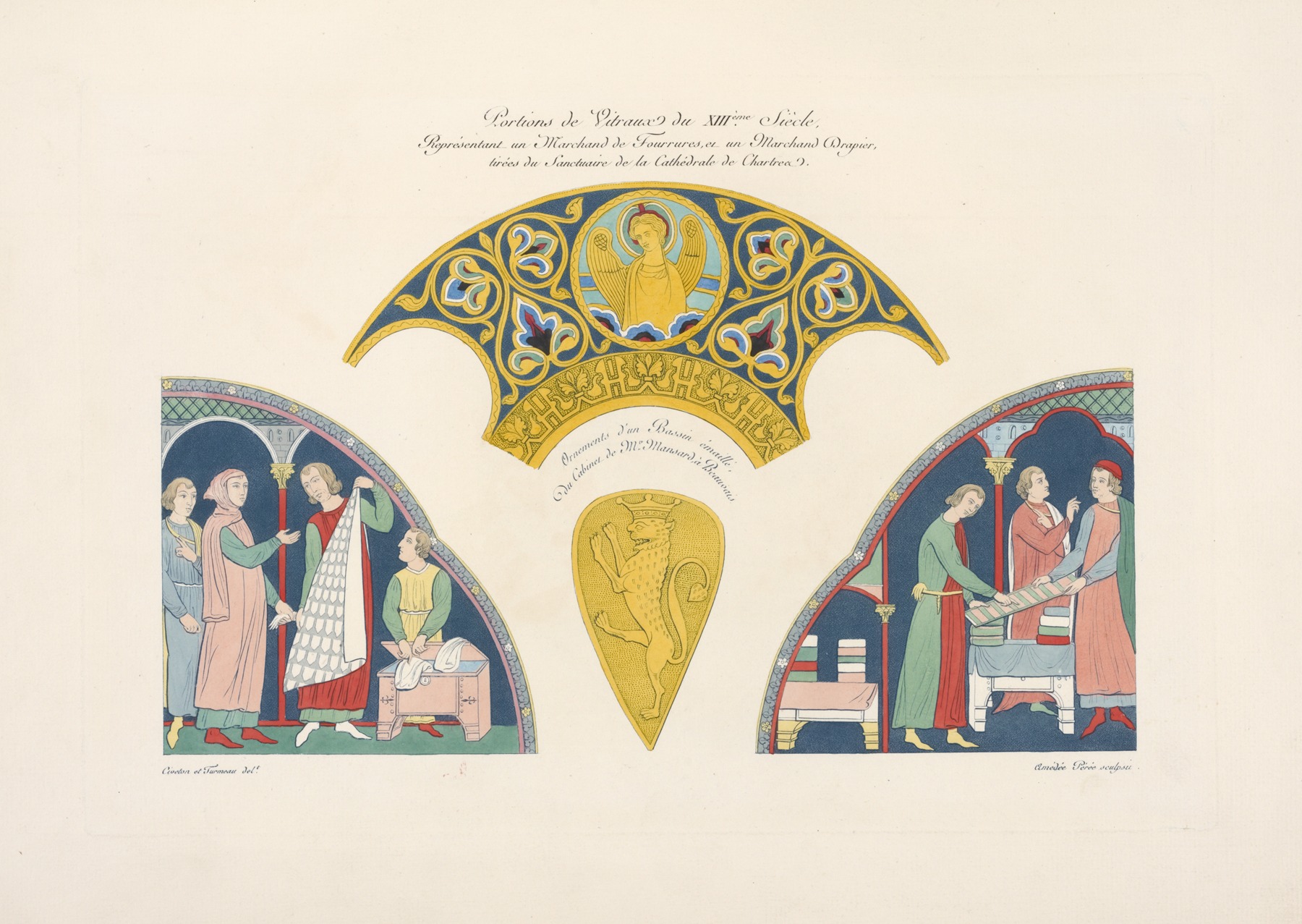 Nicolas Xavier Willemin - Portions de vitraux du XIIIème. siècle