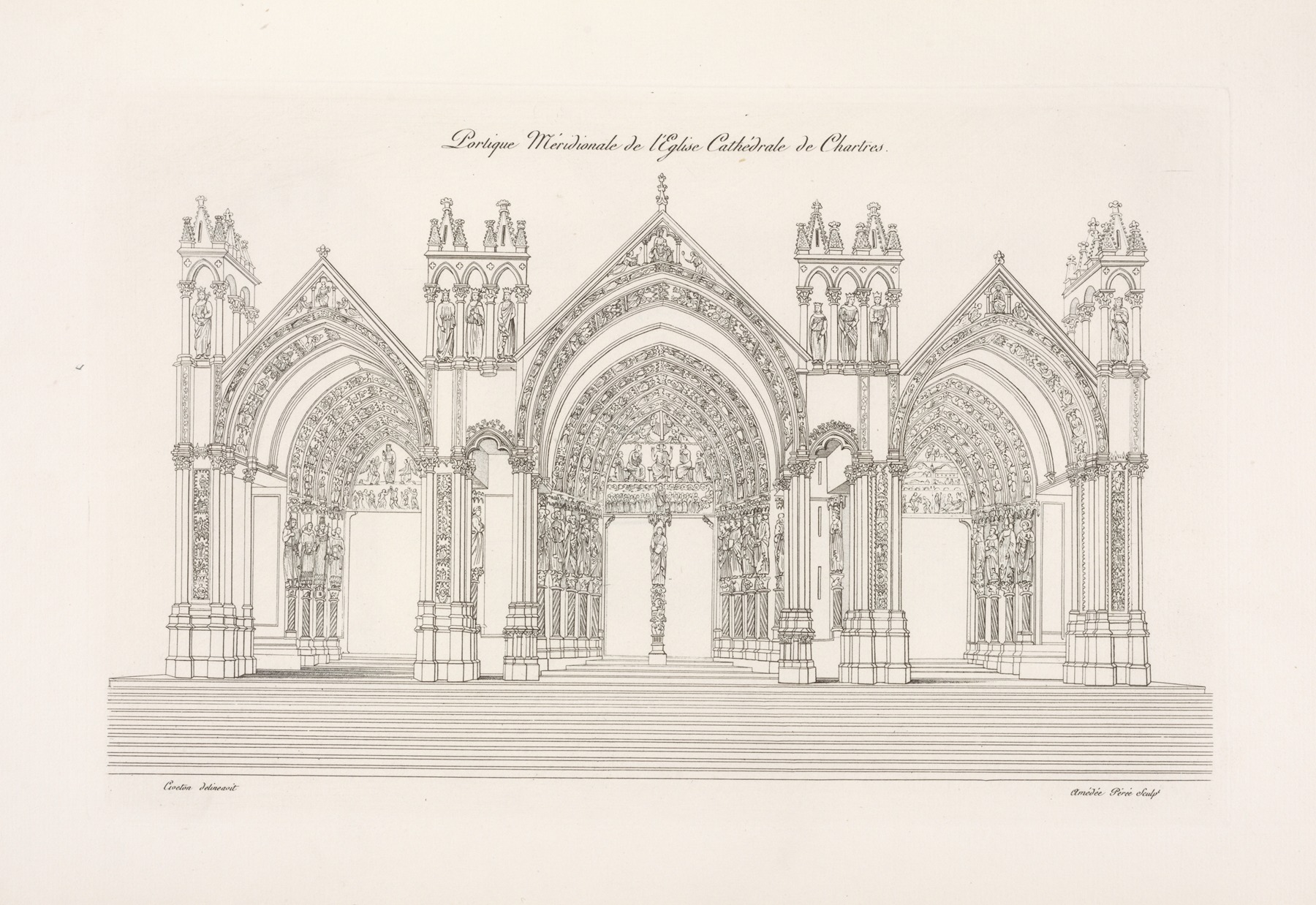 Nicolas Xavier Willemin - Portique méridionale de l’église cathédrale de Chartres.