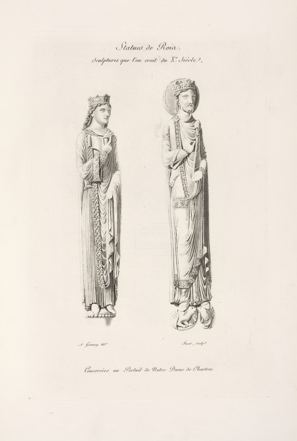 Nicolas Xavier Willemin - Statues de rois. Sculptures que l’on croit du Xe. siècle.