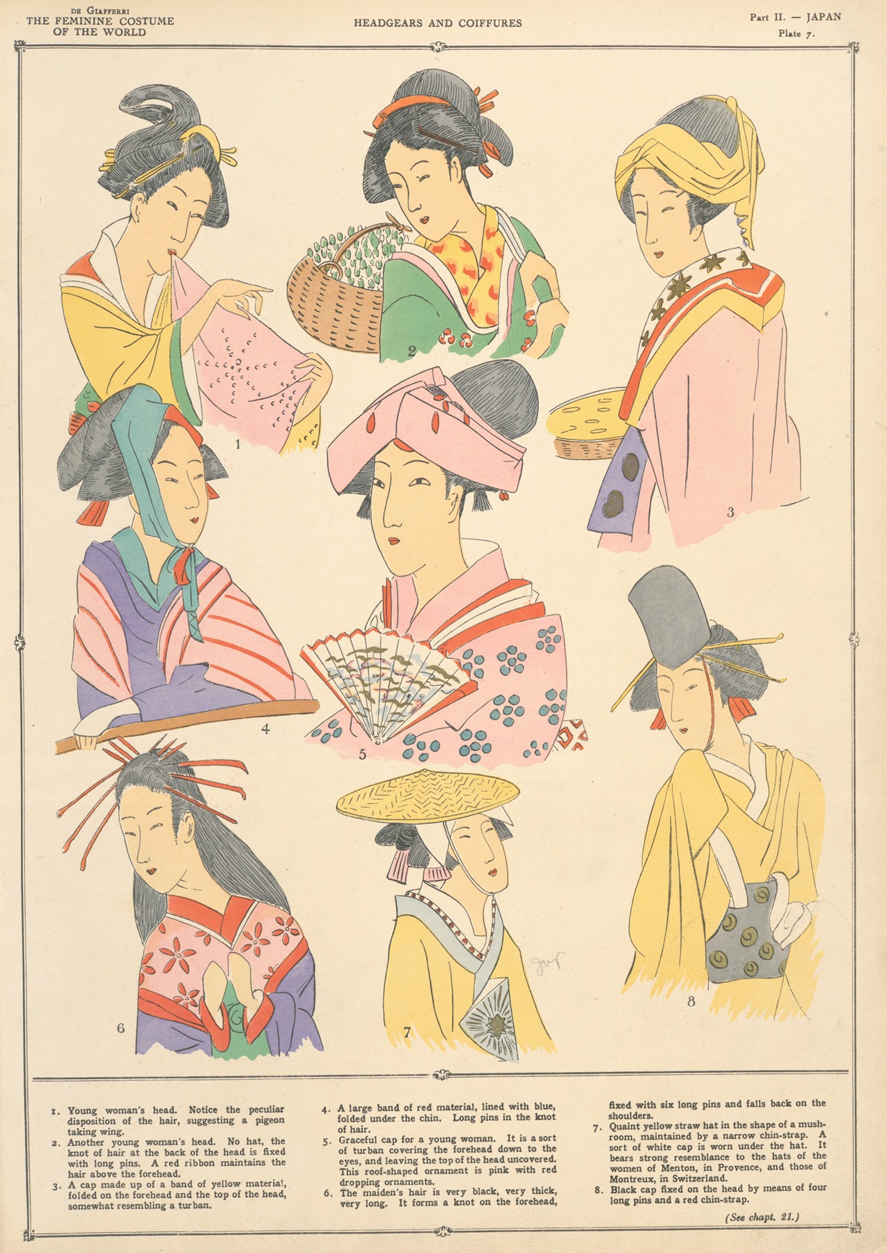 Paul Louis de Giafferri - Japan – Headgears and coiffeurs