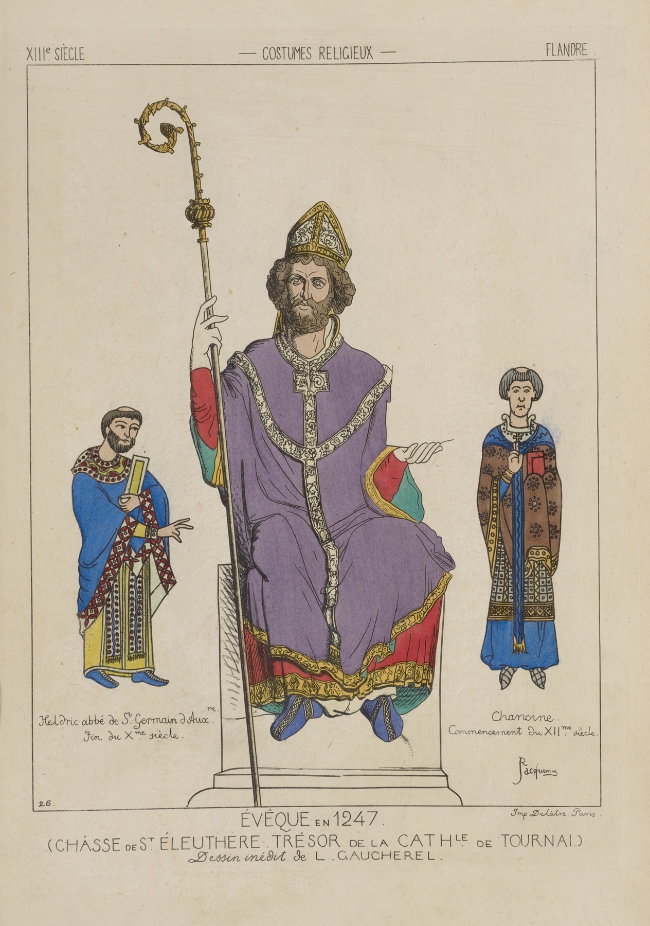 Raphaël Jacquemin - Évêque en 1247. (Châsse de St. Éleuthère. Trésor de la Cath[édrale] de Tournai