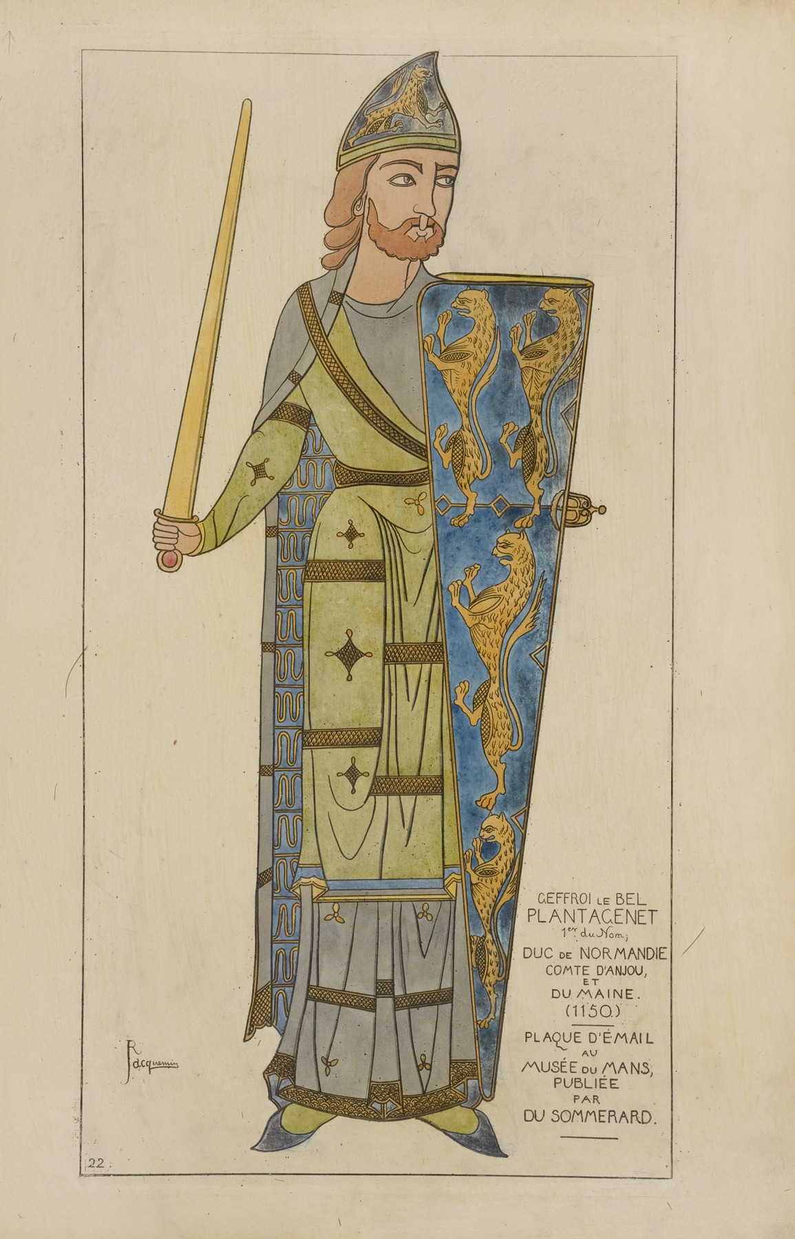 Raphaël Jacquemin - Geffroi le Bel Plantagenet 1er du nom; duc de Normandie comte d’Anjou et du Maine. (1150.)