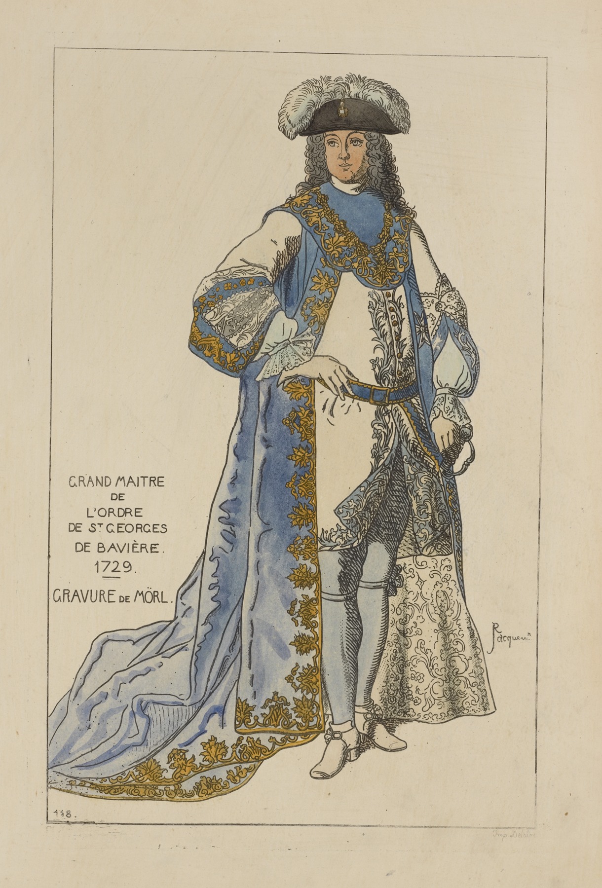 Raphaël Jacquemin - Grand Maitre de l’ordre de St. Georges de Bavière. 1729. Gravure de Mörl.