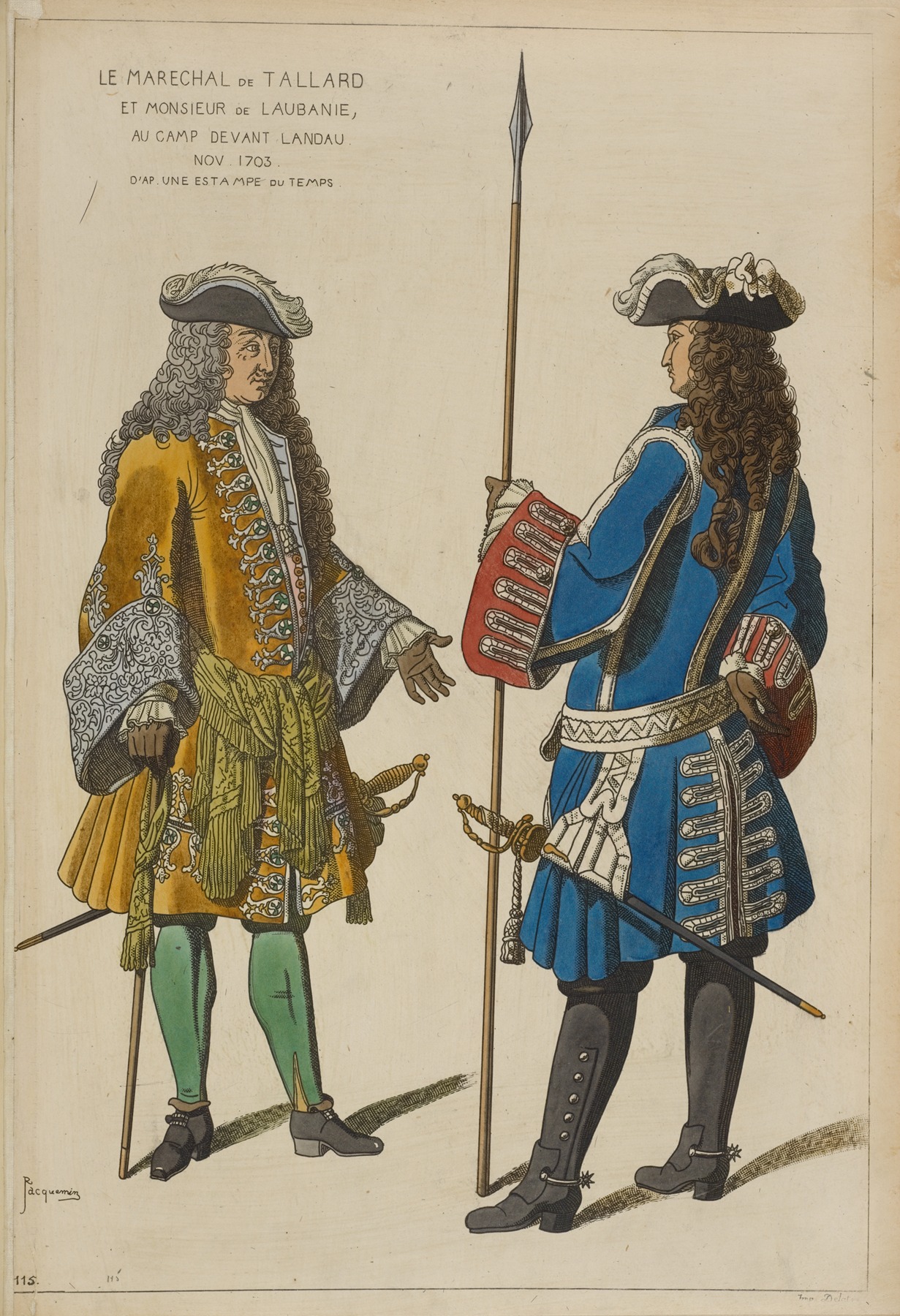 Raphaël Jacquemin - Le marechal de Tallard et Monsieur de Laubanie, au camp devant Landau Nov. 1703. D’ap[rès] une estampe du temps.