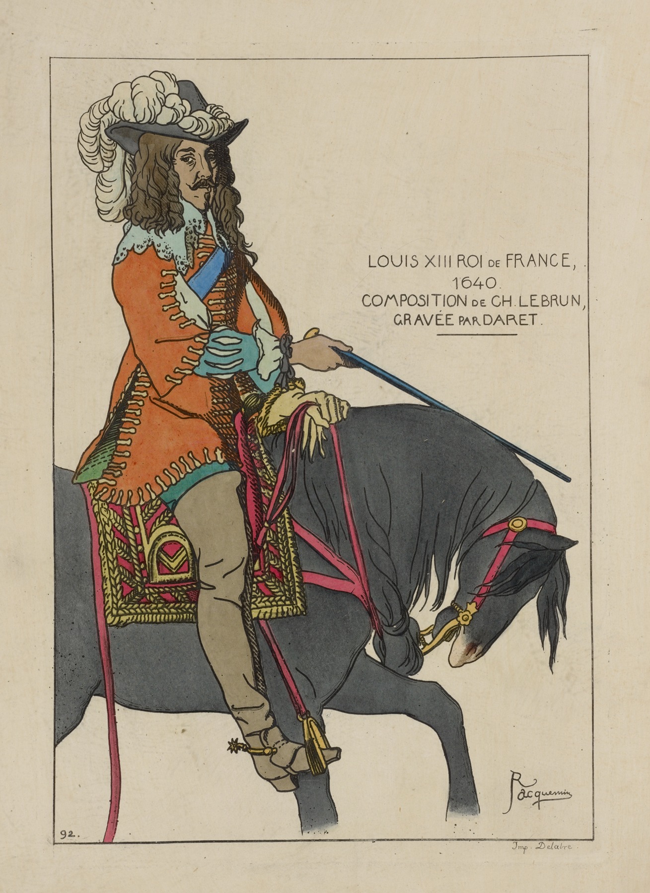 Raphaël Jacquemin - Louis XIII Roi de France, 1640. Composition de Ch[arles] Lebrun, gravée par daret.