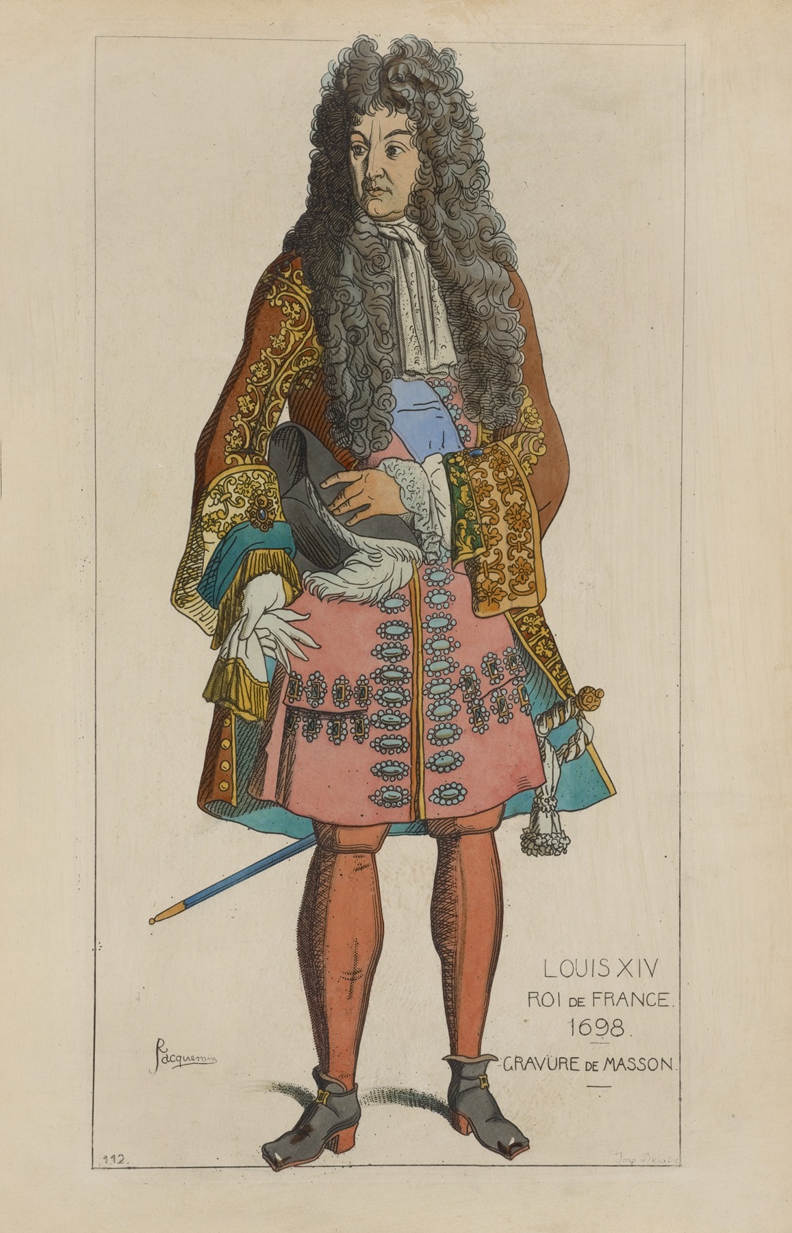 Raphaël Jacquemin - Louis XIV roi de France. 1698. Gravure de Masson.