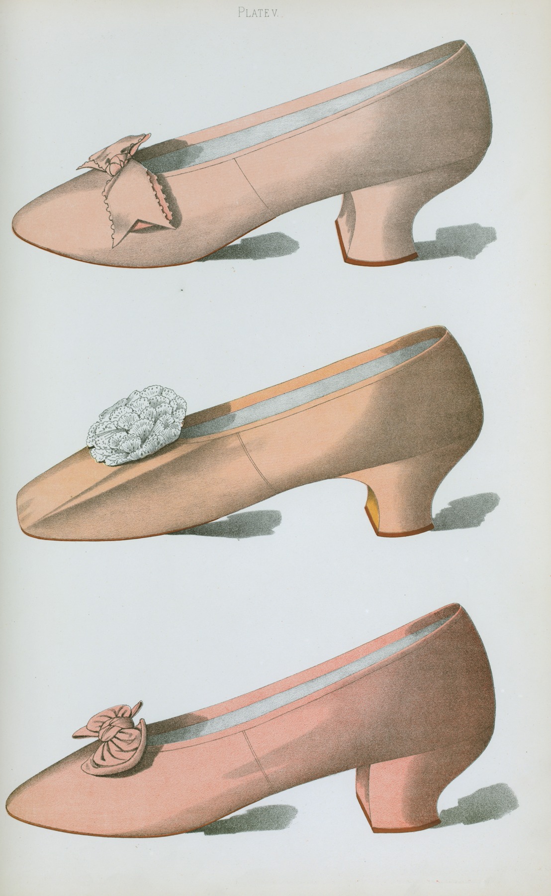 T. Watson Greig - Pink kid shoe and two pink satin shoes