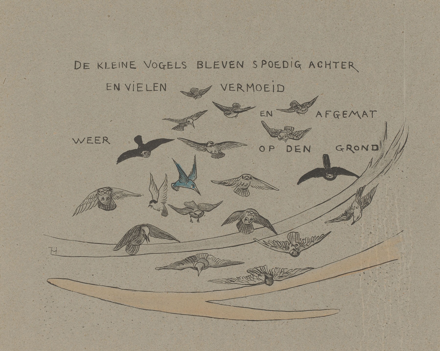 Theo van Hoytema - De kleine vogels bleven spoedig achter en vielen vermoeid en afgemat weer op den grond